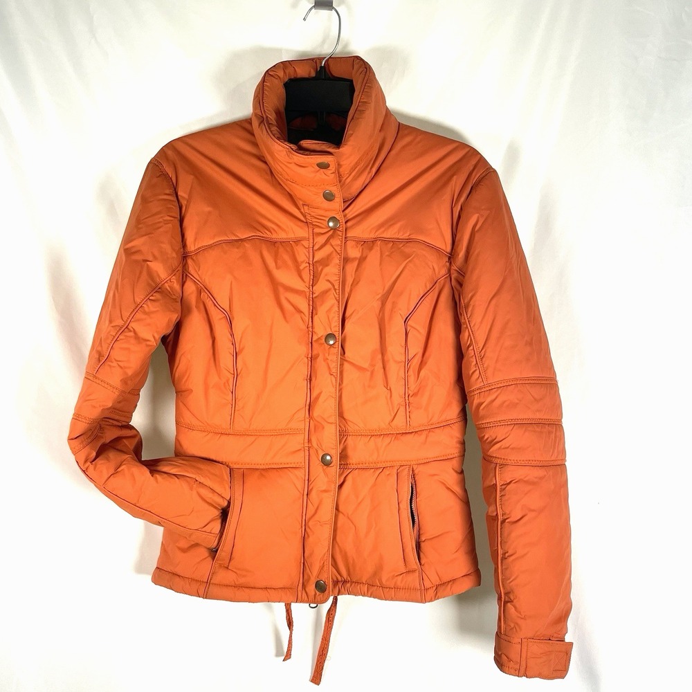 Y2k 2000s Lilu Puffer Jacket Women Medium Weatherproof Burnt Orange High Collar